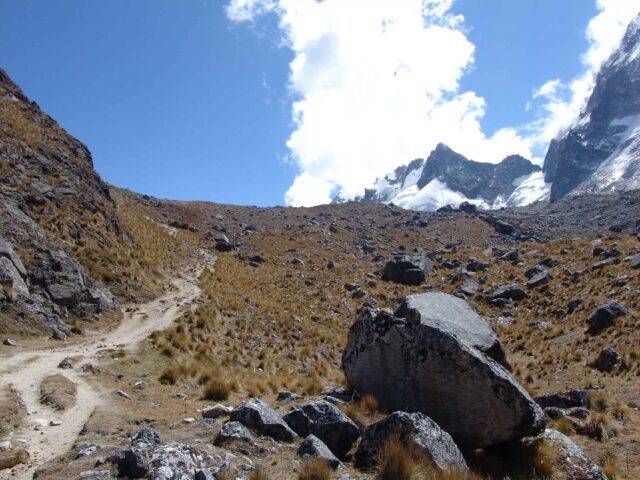 Trekking Pole Techniques on Salkantay Scree